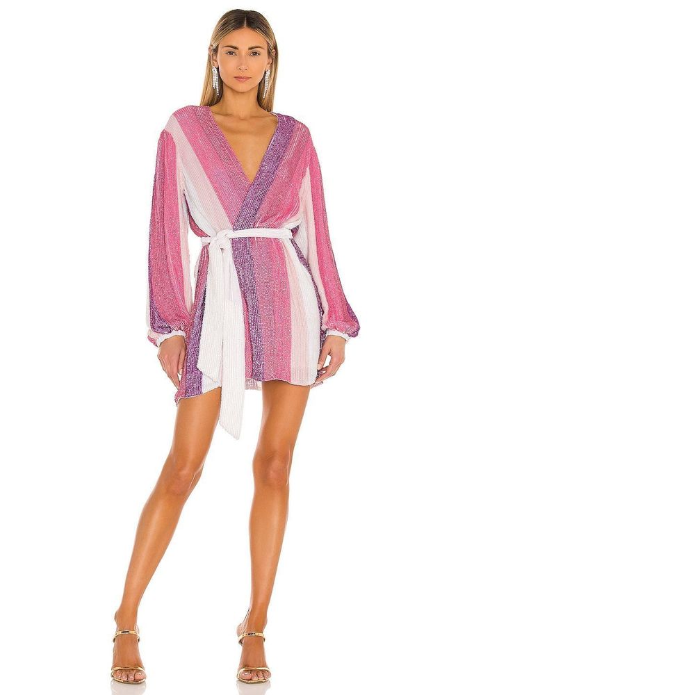 NEW Size M retrofete Gabrielle Dress in Multi Pink Stripe REVOLVE MSRP $655
